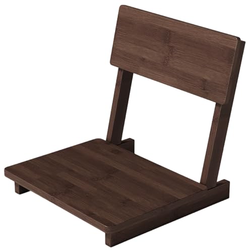 Silla japonesa sin patas de madera maciza con ventana de bahía con respaldo reclinable, cómoda silla de lectura y juegos para interiores para ventanas de bahía