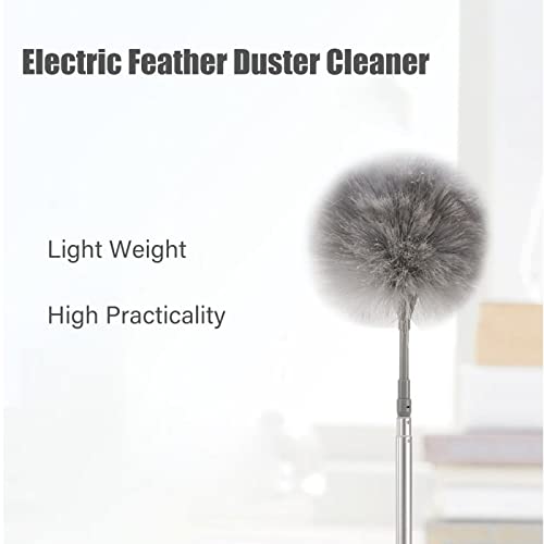 Image of 360 Spin Electric Duster, USB Rechargeable Duster Brush with Extension Pole, Duster Brush Tool Household Helper for Window Blinds Furniture Ceiling Fan