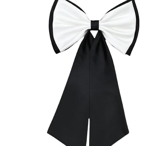 jojomis Detachable Satin Bow Elegant Supplies Big Bow for Dress Prom Travel Gift Parties- Black White3