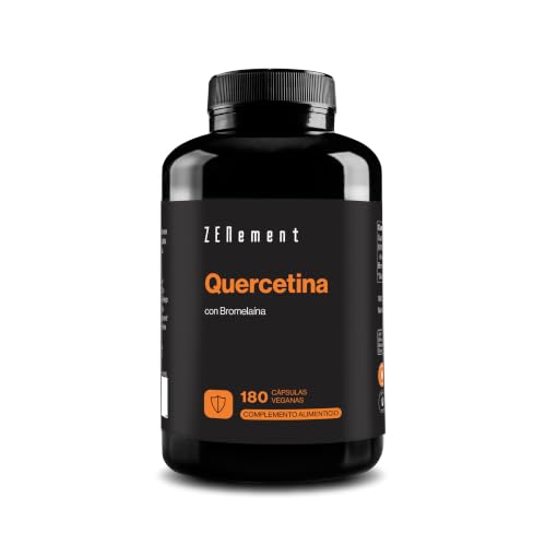 Quercetina pura 500 mg con Bromelaína - Mejor Absorción - 180 Cápsulas