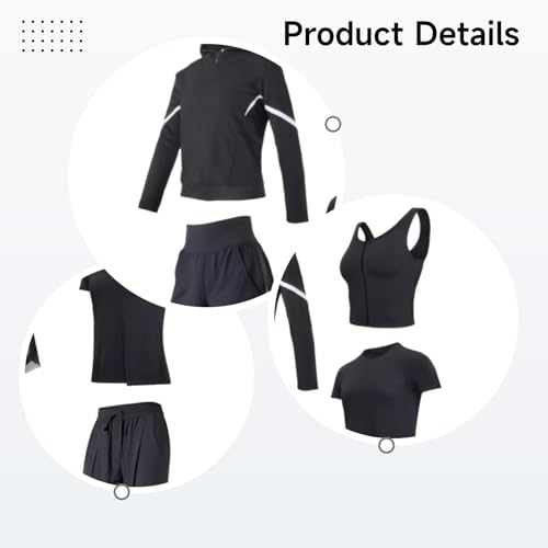 Ensemble activewear violet haut de gamme en polyester élasthanne et leggings - 5