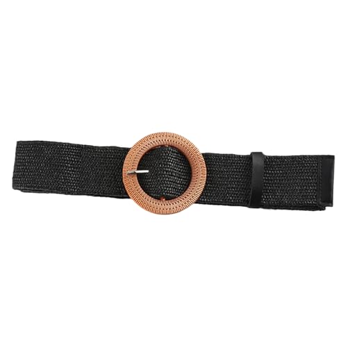 Aesthetic Buckle Belt For Women Crochet Wide Belt Simple Waistband For Dresses Eye Catching Waist Accessories Retro