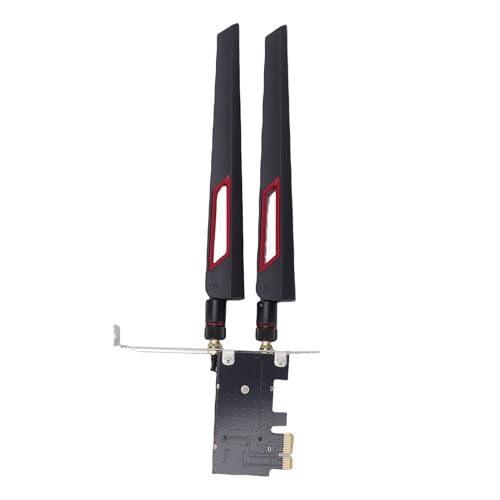 PCIE WiFi 7 Card, 6400Mbps 6G 5G 2.4Ghz Tri Band Wireless Adapter, Bluetooth 5.4, con 2 antenas externas de alta ganancia de 10dBi, compatible con Windows 10 y 11 miniatura 6