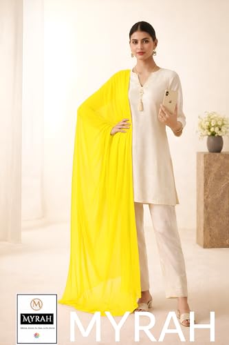 Image of MYRAH Chiffon Solid Casual Daily Use Dupatta For Women's & Girls Length - 2.50 Meter