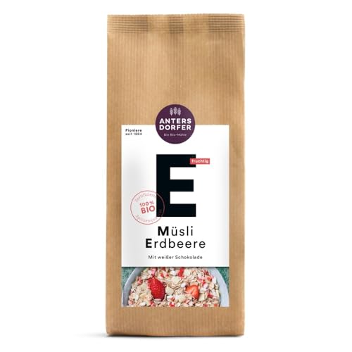 Antersdorfer E Müsli Erdbeere, mit weißer Schokolade, 375g