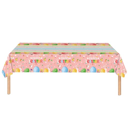 Manteles De Pascua Rectangulares - Diseño Huevo Primavera Bonito Protector 137x272 cm | Mantel Impermeable Decoración De Pascua - para Casa Dormitorio Sala Cocina Restaurante Apartamento Jardín