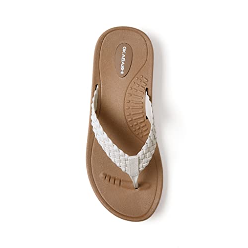Image of OKABASHI Women's Baha Flip Flop | Contoured Footbed w /Arch Support for All-Day Comfort | Slip-Resistant & Waterproof | Sustainably Made in The USA