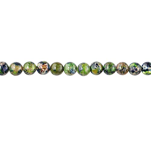 Image of Natural Stone Beads 6mm Yellow Greem Imperial Jasper Polished Round Smooth Gemstone Beads for Jewelry Making Adults 15 Inch(Yellow Green Jasper,6mm)