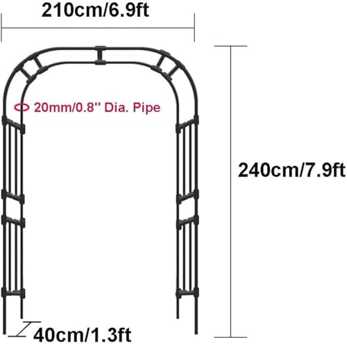Arches de jardin décoratives en métal avec jardinières latérales stables