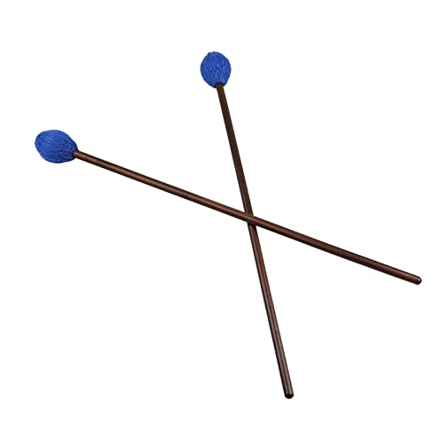Image of Mr.Power Marimba Mallets Wood Handle Yarn Head with Maple Handle, Bass Percussion instruments Sticks (Soft Yarn Head, Blue)