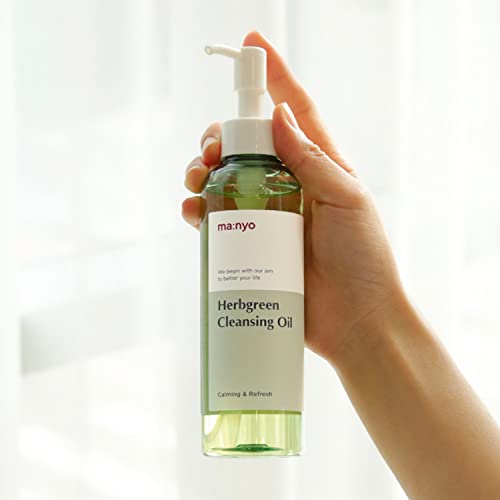 Ma:Nyo 8809082391608 Herb Green Cleansing Oil 6.7 Fl Oz (200Ml) Korean Facial Cleanser, Daily Makeup Remover For Women, Effective Cleansing Without Clogging Pores, With Artemisa, Tea Tree thumb #2
