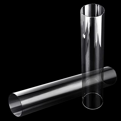 Image of 2PCS Acrylic Tube 3'' (75mm) OD x 2mm Wall Thickness Clear Plastic Pipe Tube 15.5'' Length Clear PVC Pipe Round Polycarbonate Tubing Chemical Resistant