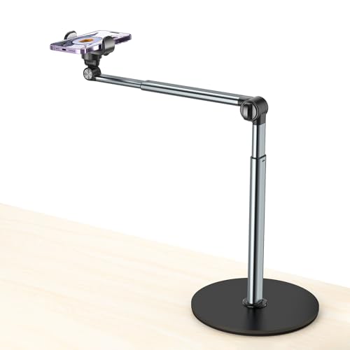 Portable Overhead Phone Stand for Video Recording, Heavy Duty Desk Phone Camera Tripod Mount for