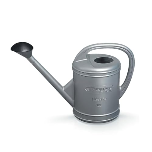 Arrosoir Classique en Plastique Gris Effet métal 10L