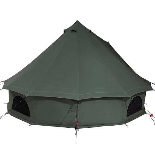 WHITEDUCK Regatta Canvas Bell Tent - w/StoveJack, Waterproof, 4 Season Luxury Camping and Glamping Yurt Tent Outdoor (10' (3M), Water Repellent, Forest Green)