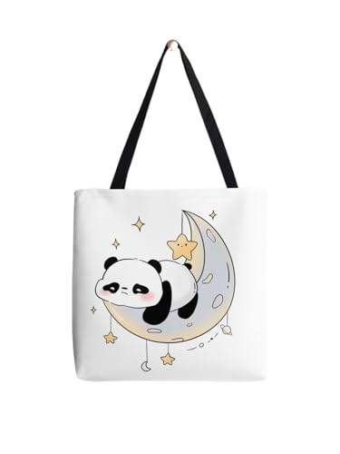 Sac fourre-tout panda endormi cabas de course en tissu lavable pour femme