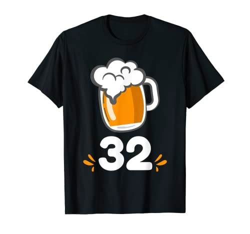 Cumpleaños 32 años cerveza taza celebración camiseta Camiseta