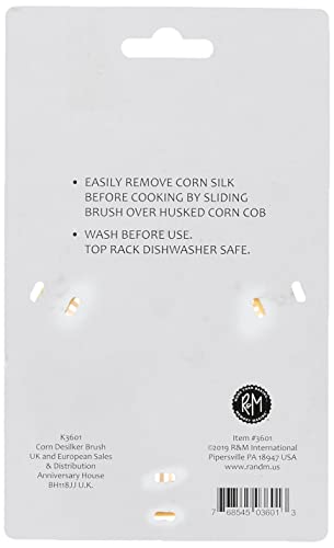 R&M International Corn Cob Desilking Brush, Standard, Yellow, Carded #TOP2