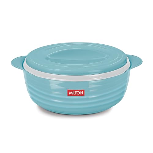 Image of MILTON Aspire 1000 Serving Casserole, Double Walled Inner Stainless Steel, PU Insulated Kitchen Hot Pot, Keeps Food hot & Fresh for Roti, Biryani, 725 ml, Blue