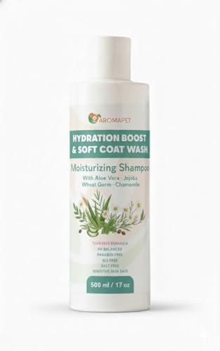 AROMAPET Moisturizing Dog Shampoo, with Aloe Vera, Jojoba, Wheat Germ & Chamomile – Deep Hydration...