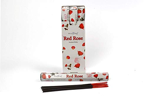 STAMFORD INC. 37105 Red Rose Incense Sticks, 20 Sticks x 6 Packs