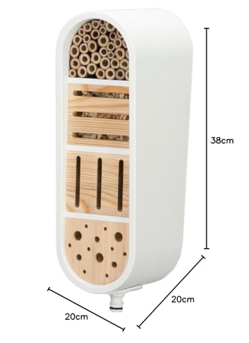 Gardena ClickUp! Insektenhotel: Schutzgehäuse für Artenvielfalt, wetterfest, ganzjährig einsetzbar, sichere Bodenfixierung (11370-20)
