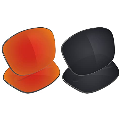 Image of Galvanic Replacement Lenses for Oakley Fives Squared | Fives Squared Asian Fit | Fives 3.0 Sunglasses - Ruby + Black Polarized - Combo Pack