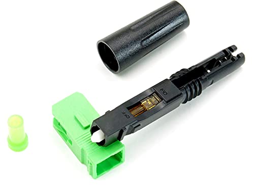 100Pcs Leite Sc Apc Fiber Optic Quick Connector With Matched Tools Fiber Reusable Connectors Single Mode Sm 9/125 Mechanical Fast Connectors Adapter For Ftth Catv Network Instrument #TOP2