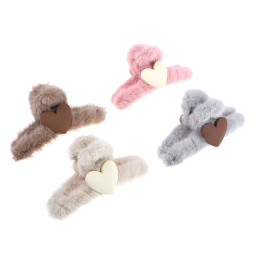 NOLITOY 4 ʂ݃Obp[ hair clip hair pin plush cute ܃Nbv |j[e[ wAuV  ԓ ̒ AN