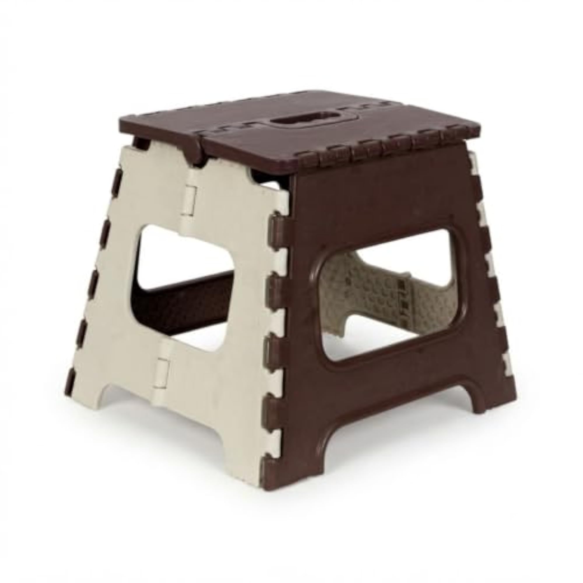 Foldable Plastic Step Stool, Portable with Built-in Carry Handle
