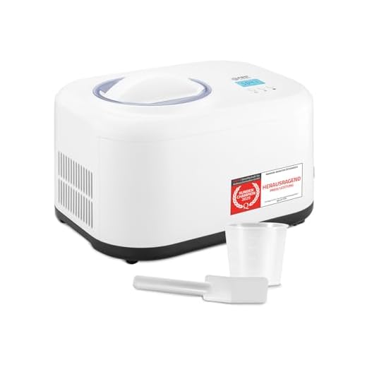 TZS First Austria Eismaschine & Joghurtbereiter | Ice Cream Maker selbstkühlend mit Kompressor und entnehmbarem 1 Liter Eisbehälter | Joghurtmaschine für zuhause - inkl. Messbecher & Spachtel