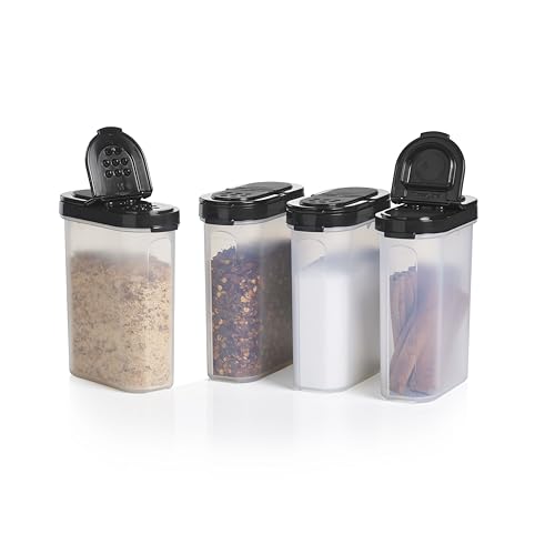 Image of Tupperware Large Spice Shakers, Set of 4, Keeps Dry Herbs and Spices Fresh, BPA-Free, Dishwasher Safe