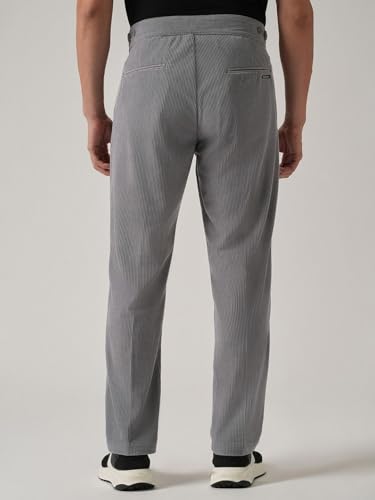 Image of Banana Club Men's Corduroy Gurkha Pants - Classic Cream Cotton Trousers with Regular Fit and Distinctive Waist Design for Casual Wear