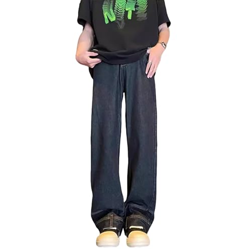 Baggy Jeans for Men Straight Leg Retro Distressed Skater Denim Pants Casual Fashion Harajuku Streetwear