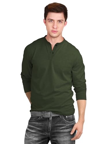 Image of fanideaz Men's Cotton Full Sleeve Henley T Shirts for Men