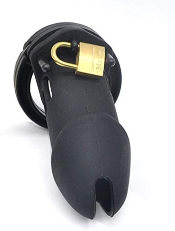 SUNNY RAIN Male's Silicone Device Control cage with 5 Rings (Black)