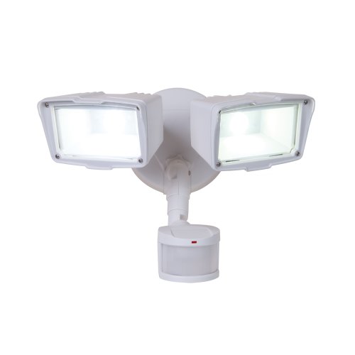 All Pro Outdoor Security MST18920LWES Energy Star 180-Degree Motion Activated Twin Head LED Floodlight, White