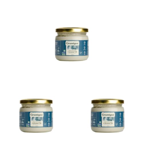 Image of Gramiyaa Cold Pressed Virgin Coconut Oil 250 Ml | Chemical-free, Zero Trans-fat Cooking Oil | Unrefined (Pack of 3)