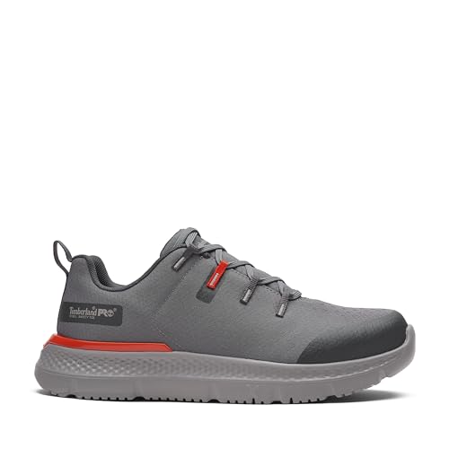 Timberland PRO Timberland PRO Men's Intercept Steel Safety Toe Industrial Athletic Work Shoe, Grey/Red, 9M