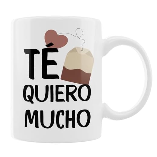 Taza de Cerámica con Mensaje Romántico 'TÉ Quiero Mucho' Regalo Original y Divertido para Novios, Novias, Parejas y Amantes del Té Ideal para San Valentín o Aniversario
