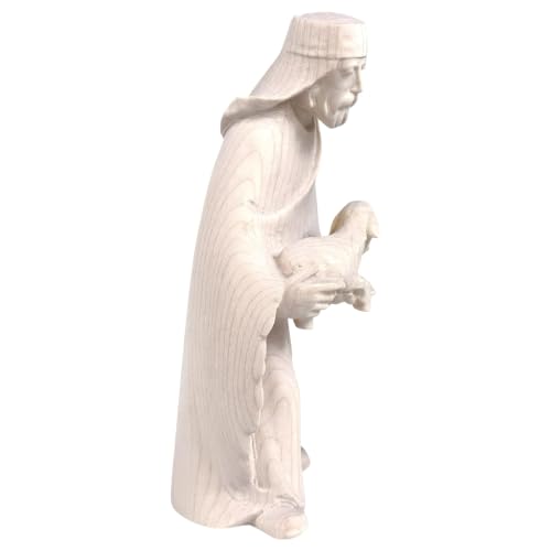 Figurine de crèche berger avec mouton en bois pour Noël - 7