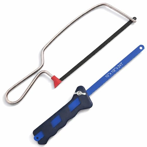 Compact Mini Hacksaw & Junior Hack Saw Set Simple Replacement Standard Sizes Fine Tooth Cutting Blade for Cutting Plastic & Wood Perfect for DIY & Craft Projects (2pc Hacksaw Set)