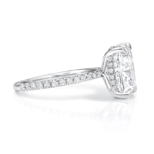 4 CT Elongated Cushion Moissanite Engagement Rings for Women Handmade Wedding Bridal Ring Set Solitaire Pave Hidden Halo Silver 10k 14k 18k Solid Gold Anniversary Promise Gifts2