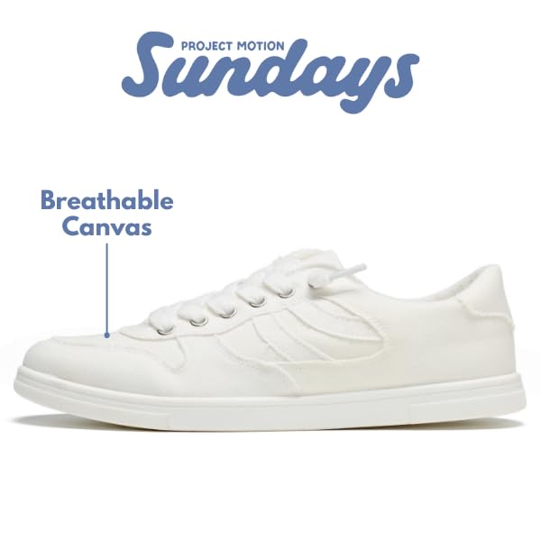 Image of Sundays Canvas Sneakers Women - Memory Foam Insole with Breathable Canvas Shoes for Women Footwear - Non-Slip with Lightweight and Comfortable Womens Sneakers
