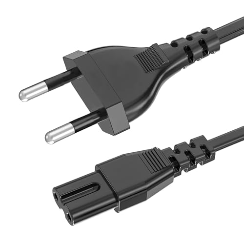 Câble d'alimentation, 1.5m Cable Alimentation 2 Broches Euro Fiche vers EU Plug C7 Figure 8 Cordon...