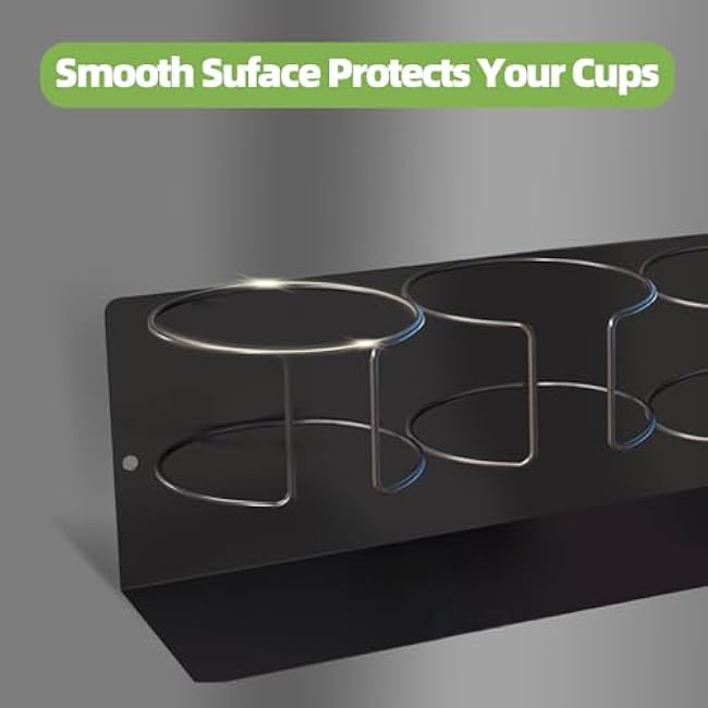 5 Pack Magnetic Cup Holder for Stanley 30 & 40 oz Tumbler, Strong Water Bottle Organizer Rack for Fridge & Metal Surfaces, Stanley Cup Accessories Storage, Ideal Gift for Stanley Lovers (Black)