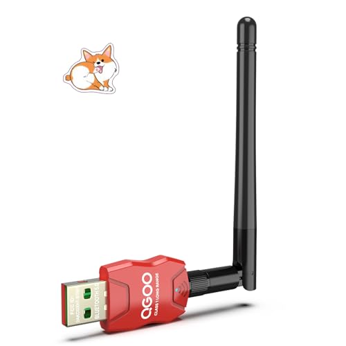 Class 1 Long Range Bluetooth Adapter for PC, QGOO USB Bluetooth Adapter for PC 5.3+EDR, Bluetooth Dongle Bluetooth Receiver Support Windows10/8.1/8/7?red-237?