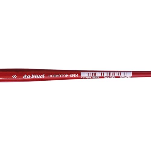 Image of da Vinci Watercolor Series 5584 CosmoTop Spin Paint Brush, Pointed Oval Synthetic with Red Handle, Size 8 (5584-08)