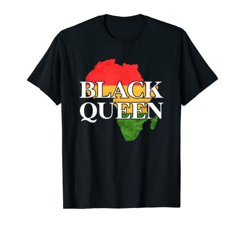 Black Queen Funny Africa Map History Pride Month Gift Mujeres Camiseta