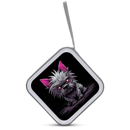 Sacoche CD rigide imprimé chien et ourson fermeture zippée - 3